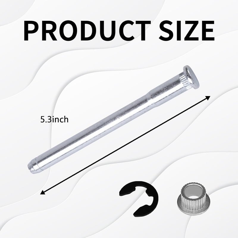 UZZH 16 PCS Car Door Hinge Pin Kit for 1988-2002 Chevy GMC C1500 C2500 K1500 K2500 K3500, Door Hinge Roll Pins and Bushing Repair Kits (4 pins 2 Door) with E-Ring Clamp - Image 2